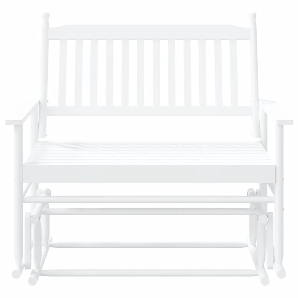 vidaXL Glider Bench White 118x70x104.5 cm Solid Wood Poplar