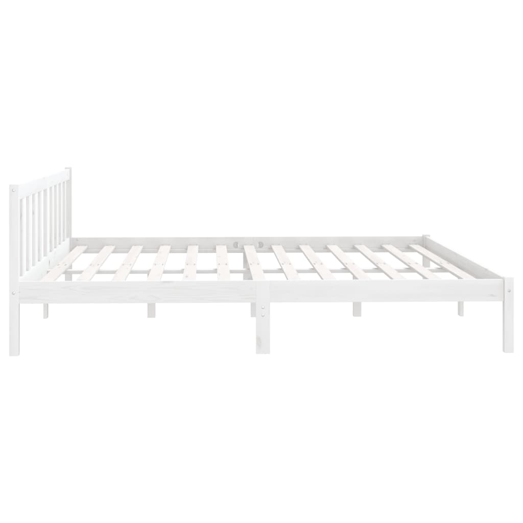 vidaXL Bed Frame without Mattress White Solid Wood 200x200 cm