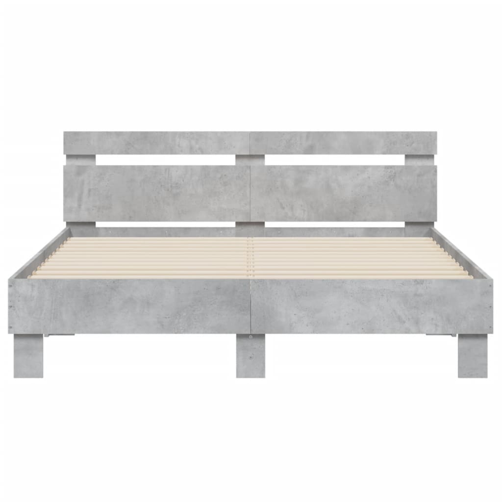 vidaXL Bed Frame without Mattress Concrete Grey 140x200 cm