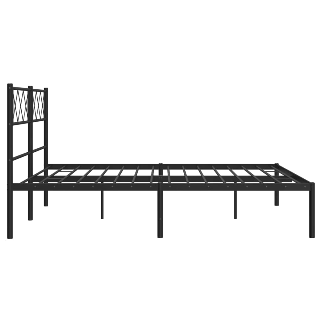 vidaXL Metal Bed Frame without Mattress with Headboard Black 120x200 cm