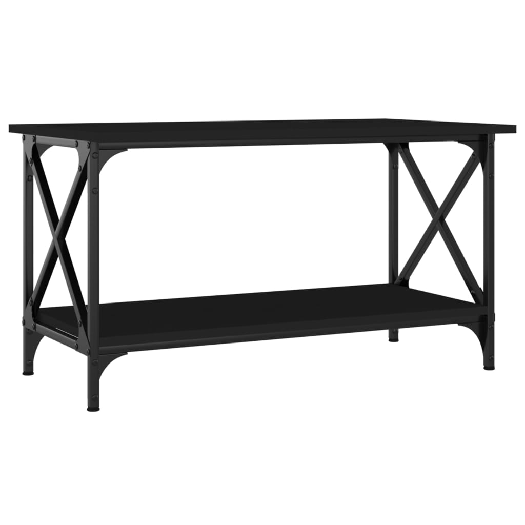 vidaXL Coffee Table Black 80x45x45 cm Engineered Wood and Iron