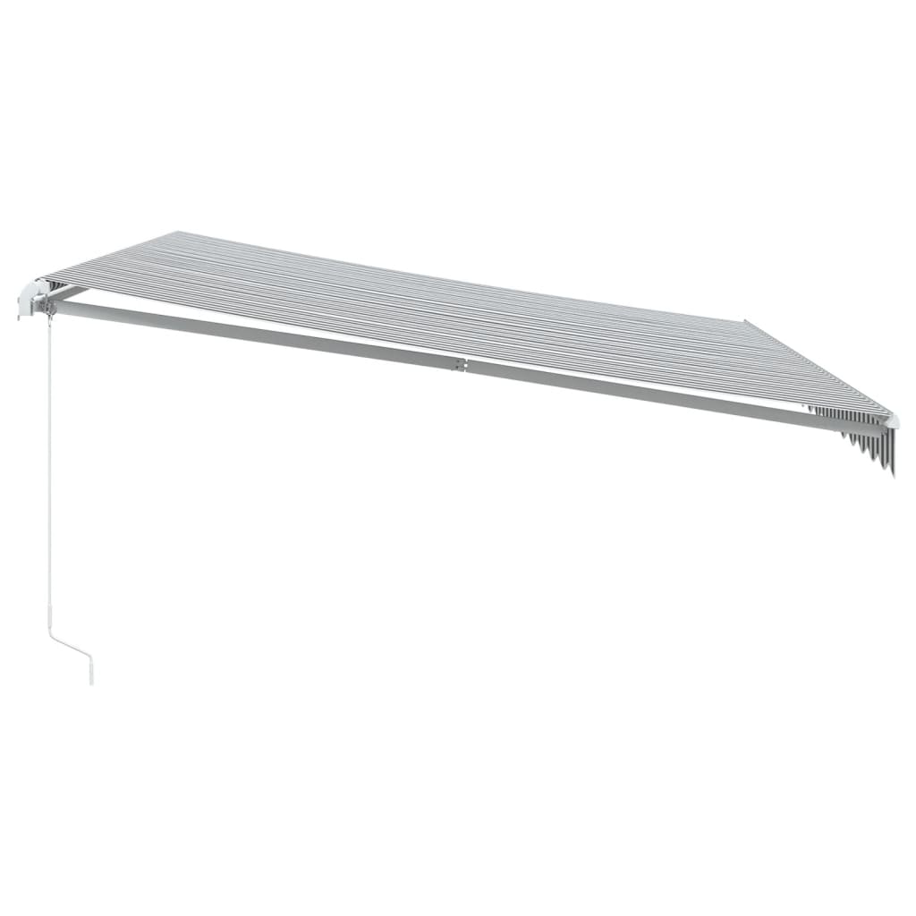 vidaXL Manual Retractable Awning with LED Anthracite&White 450x300 cm