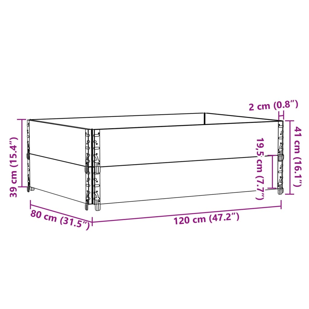 vidaXL Garden Planter Black 120x80 cm Solid Wood Pine