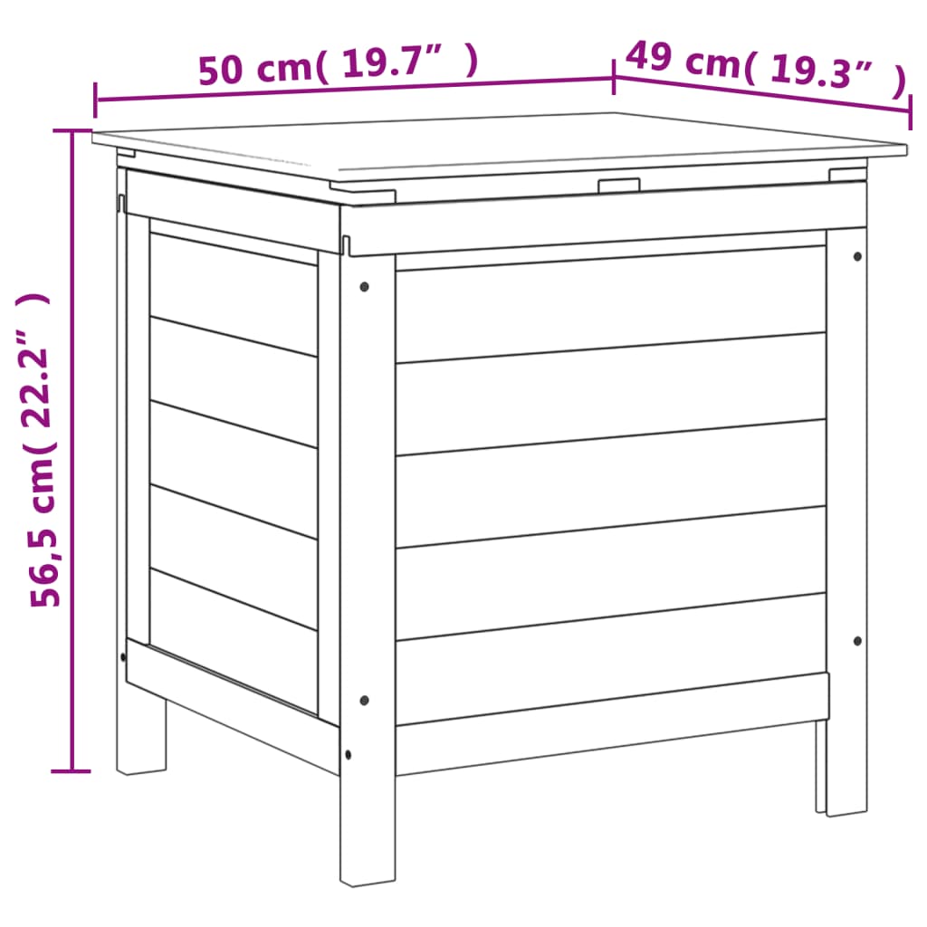 vidaXL Garden Storage Box Brown 50x49x56.5 cm Solid Wood Fir