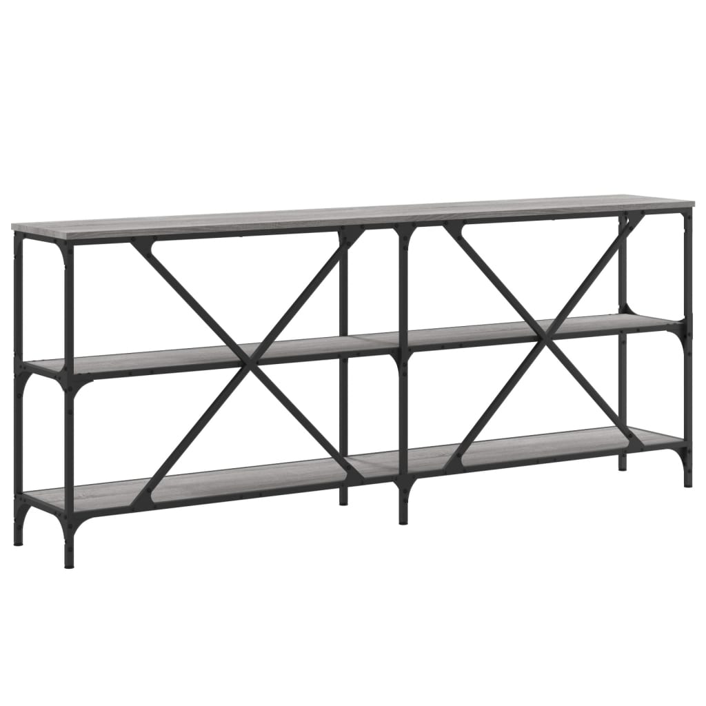 vidaXL Console Table Grey Sonoma 180x30x75 cm Engineered Wood and Iron