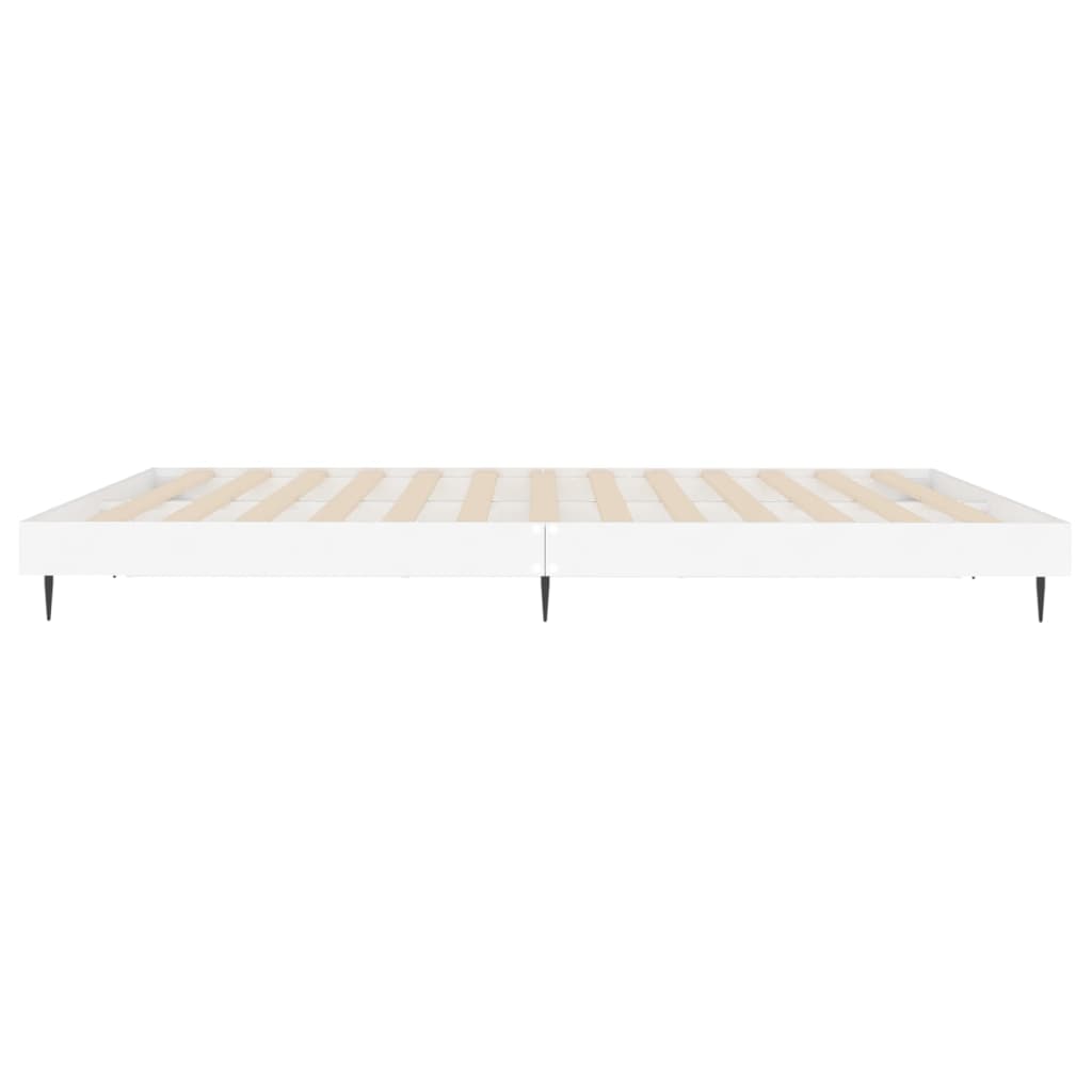 vidaXL Bed Frame without Mattress White 150x200 cm King Size Engineered Wood