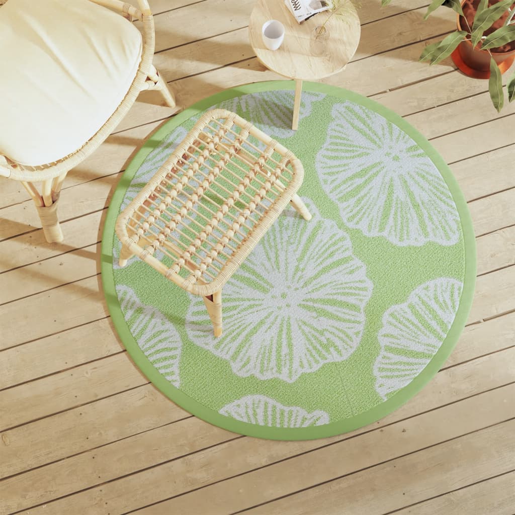 vidaXL Outdoor Carpet Green Ø120 cm PP