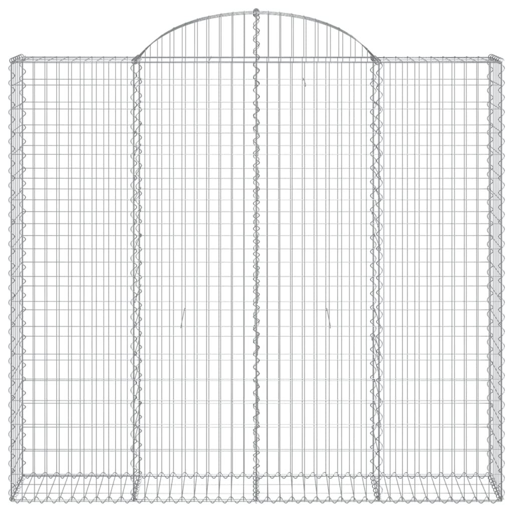 vidaXL Arched Gabion Baskets 3 pcs 200x30x180/200 cm Galvanised Iron