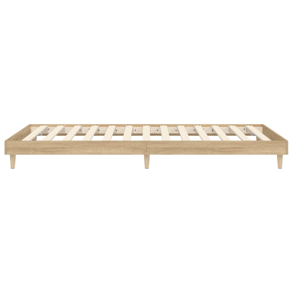 vidaXL Bed Frame without Mattress Sonoma Oak 75x190 cm Small Single Engineered Wood