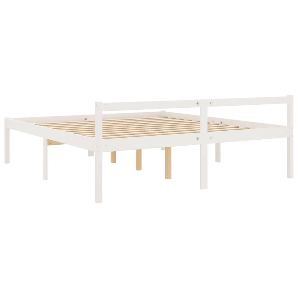 vidaXL Senior Bed without Mattress White 200x200 cm Solid Wood Pine