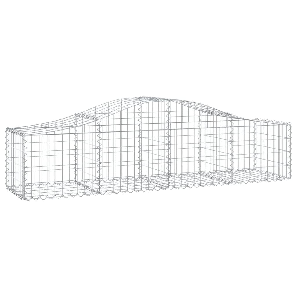 vidaXL Arched Gabion Baskets 2 pcs 200x50x40/60 cm Galvanised Iron