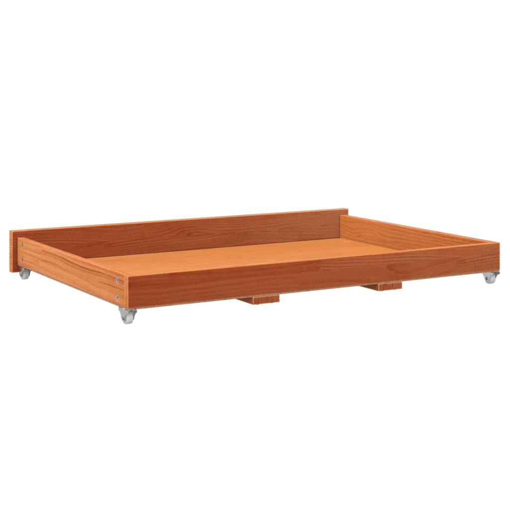 vidaXL Day Bed Drawers 2 pcs Wax Brown Solid Wood Pine