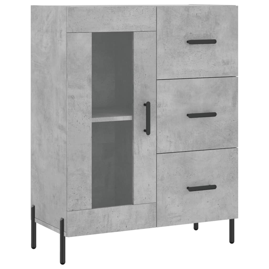 vidaXL Sideboard Concrete Grey 69.5x34x90 cm Engineered Wood