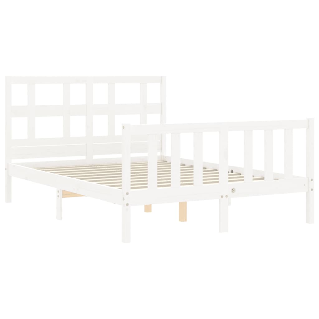 vidaXL Bed Frame without Mattress White 140x200 cm Solid Wood Pine