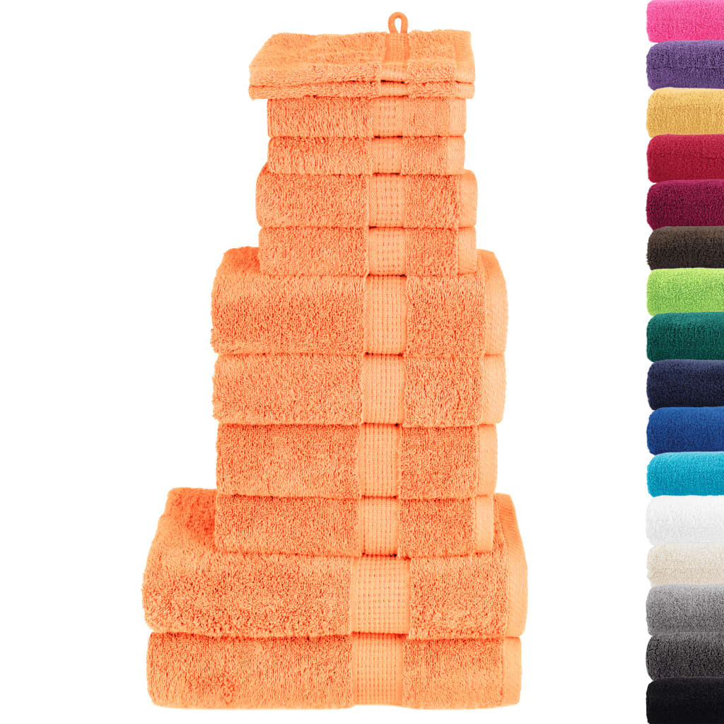 vidaXL 12 Piece Premium Towel Set SOLUND Orange 600 gsm