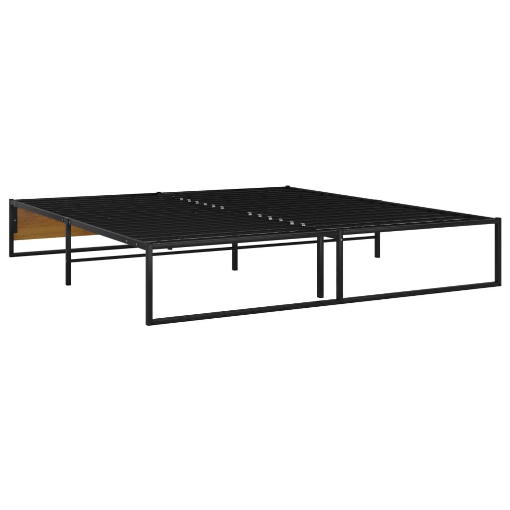 vidaXL Bed Frame without Mattress Black Metal 160x200 cm