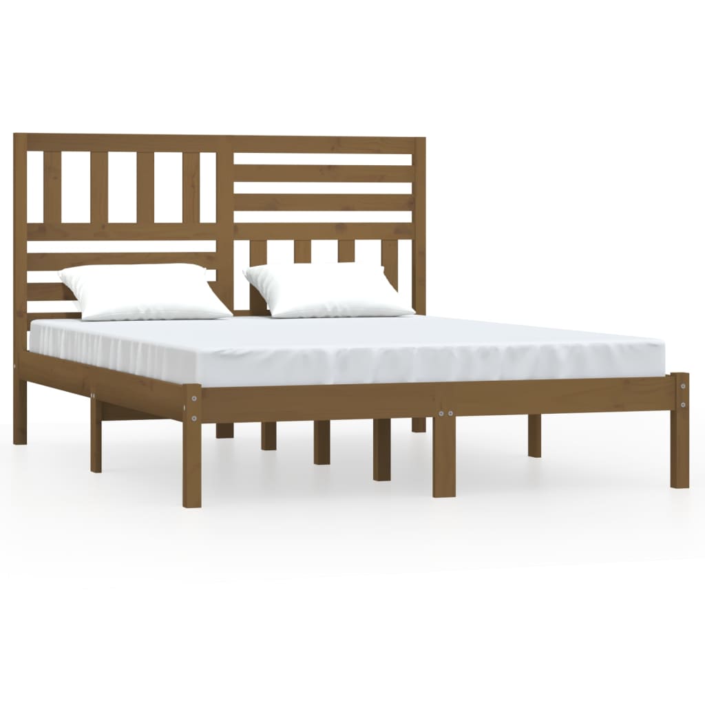 vidaXL Bed Frame without Mattress Honey Brown 120x190 cm Small Double Solid Wood Pine