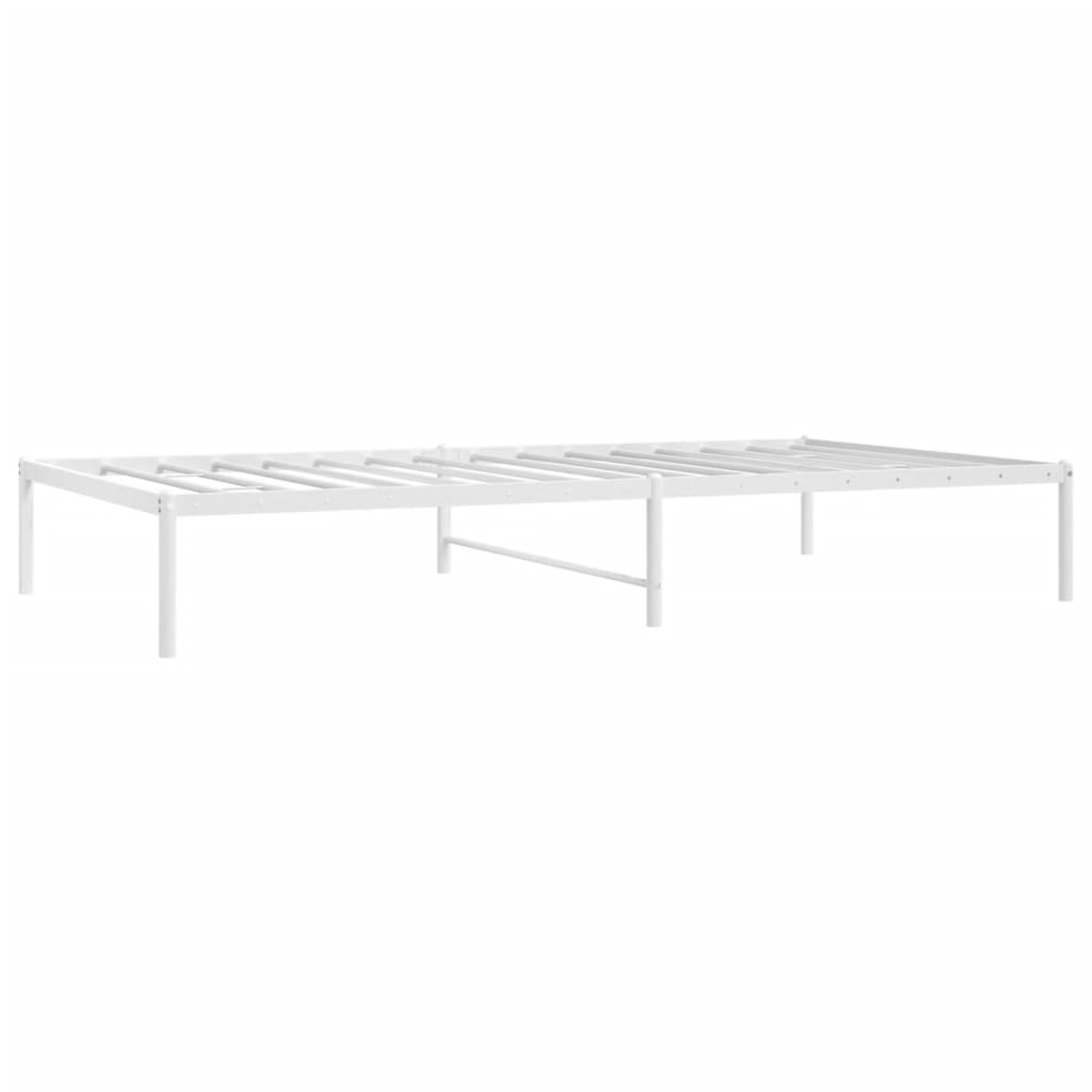 vidaXL Metal Bed Frame without Mattress White 107x203 cm