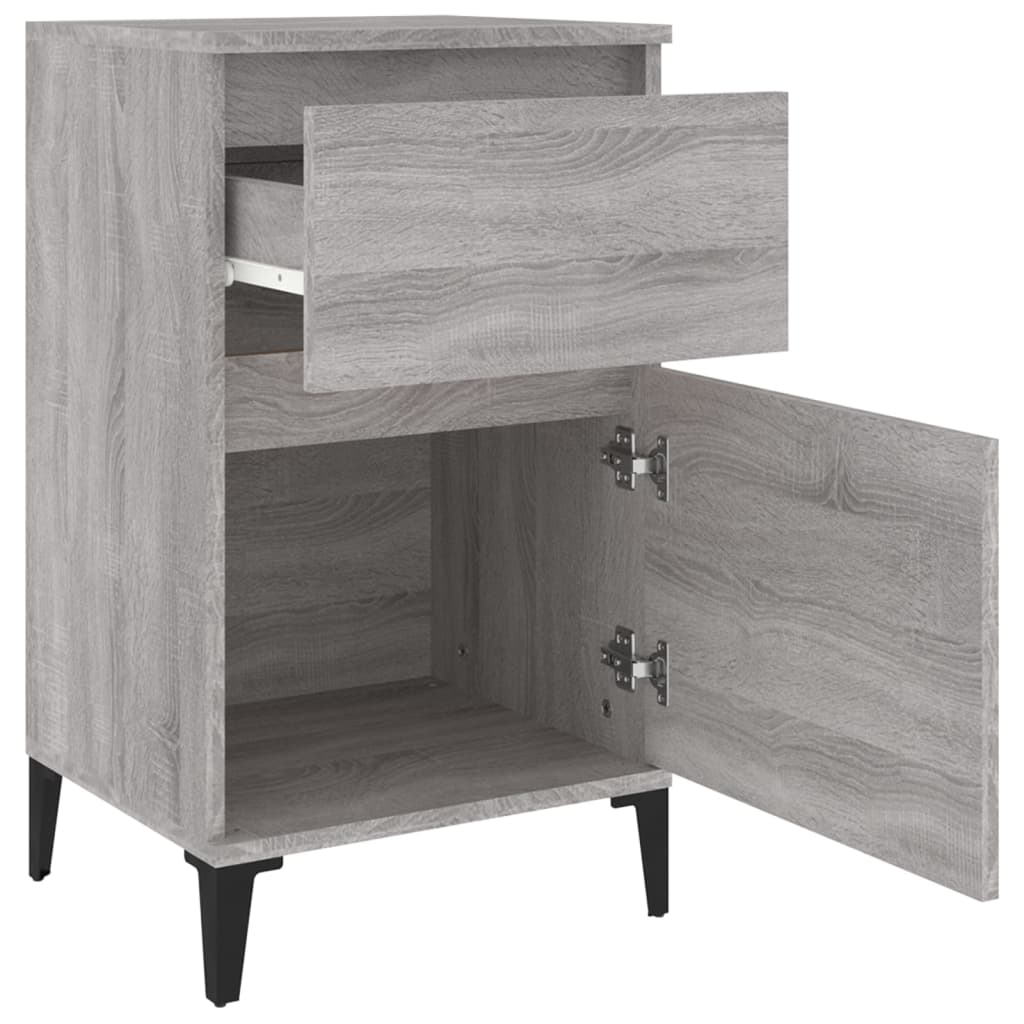 vidaXL Bedside Cabinets 2 pcs Grey Sonoma 40x35x70 cm