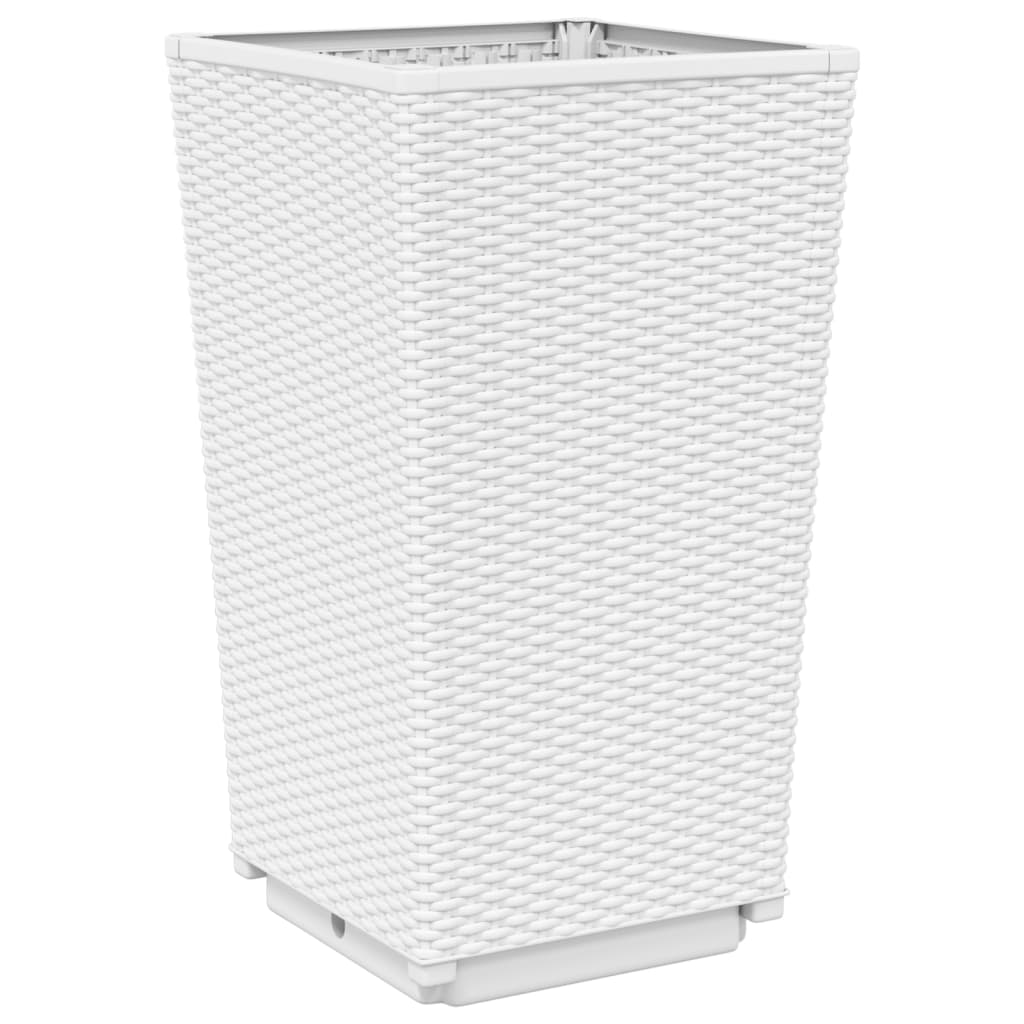 vidaXL Garden Planters 2 pcs White 32.5x32.5x57 cm PP