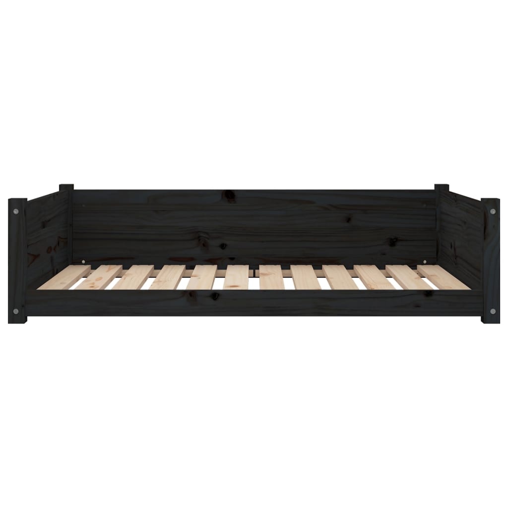 vidaXL Dog Bed Black 105.5x75.5x28 cm Solid Pine Wood