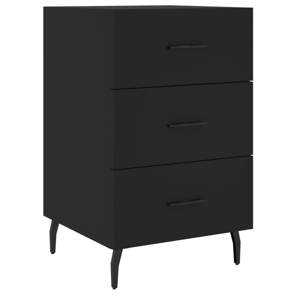 vidaXL Bedside Cabinet Black 40x40x66 cm Engineered Wood