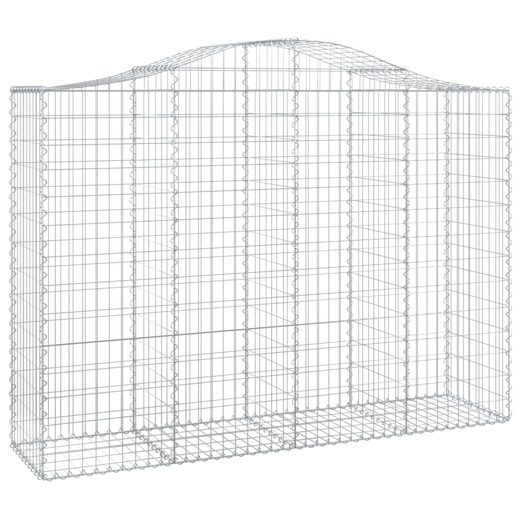 vidaXL Arched Gabion Baskets 2 pcs 200x50x140/160 cm Galvanised Iron