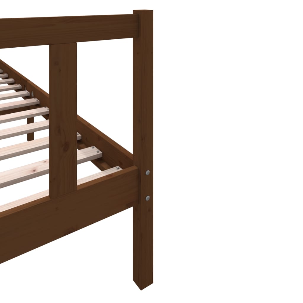 vidaXL Bed Frame without Mattress Honey Brown Solid Wood 200x200 cm (810105+814217)