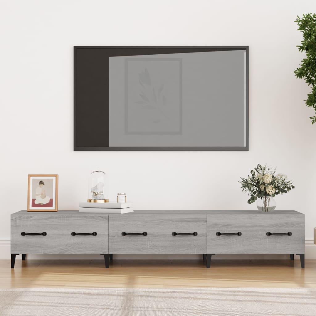 vidaXL TV Cabinet Grey Sonoma 150x34,5x30 cm Engineered Wood