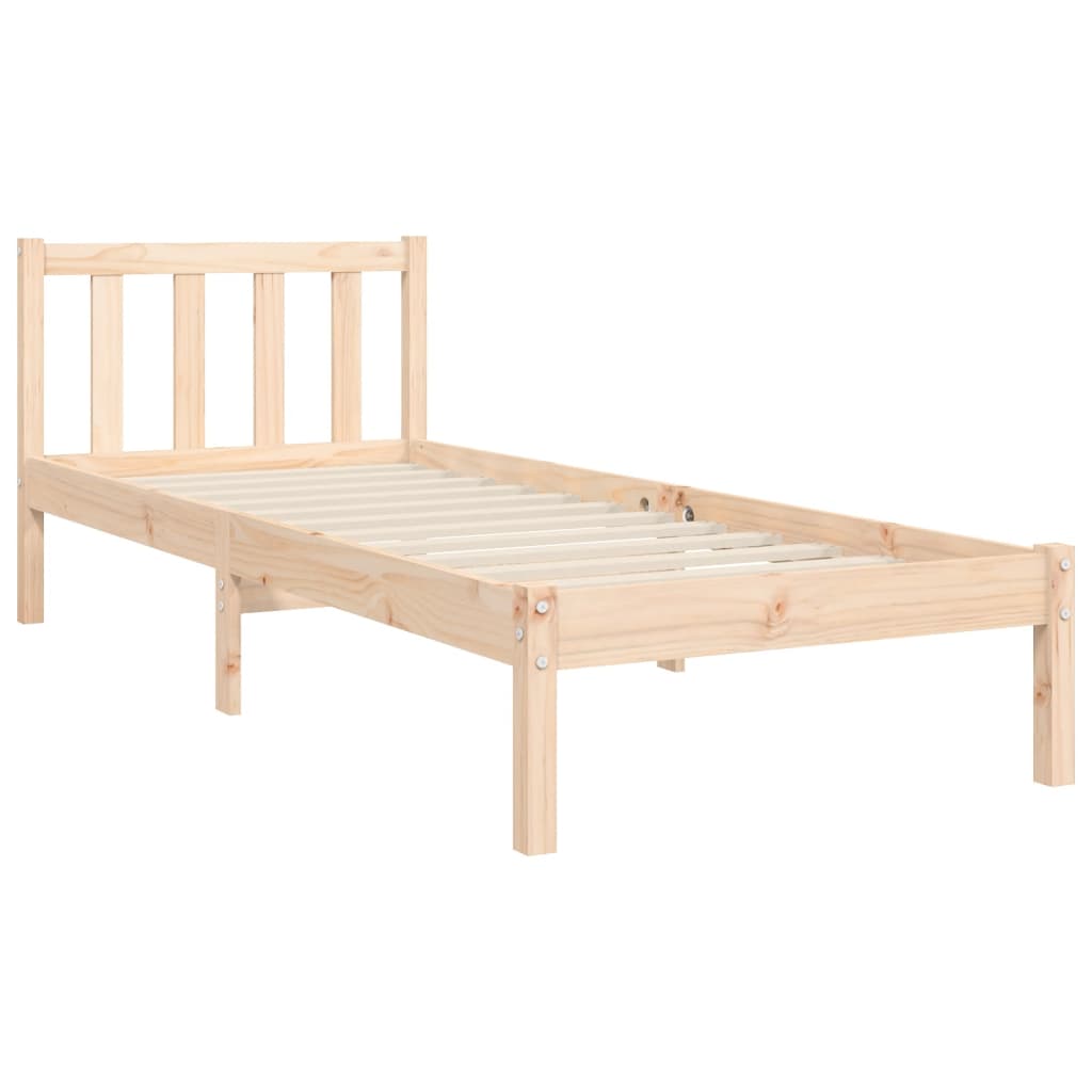 vidaXL Bed Frame without Mattress Small Single Solid Wood Pine