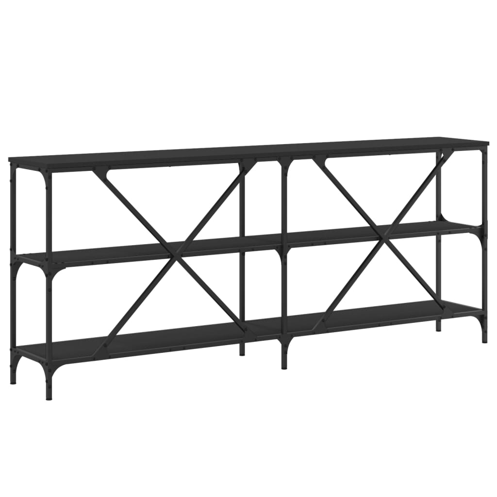 vidaXL Console Table Black 180x30x75 cm Engineered Wood and Iron