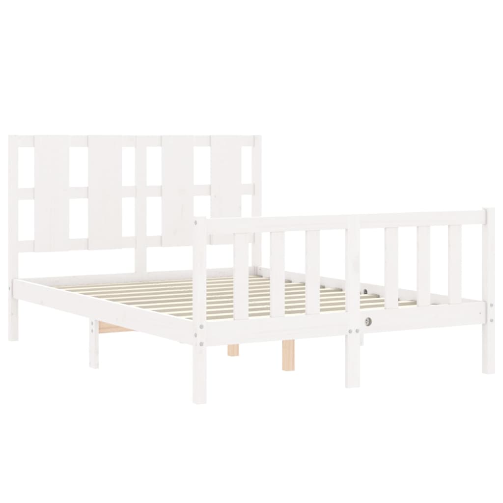 vidaXL Bed Frame without Mattress White 120x200 cm Solid Wood Pine