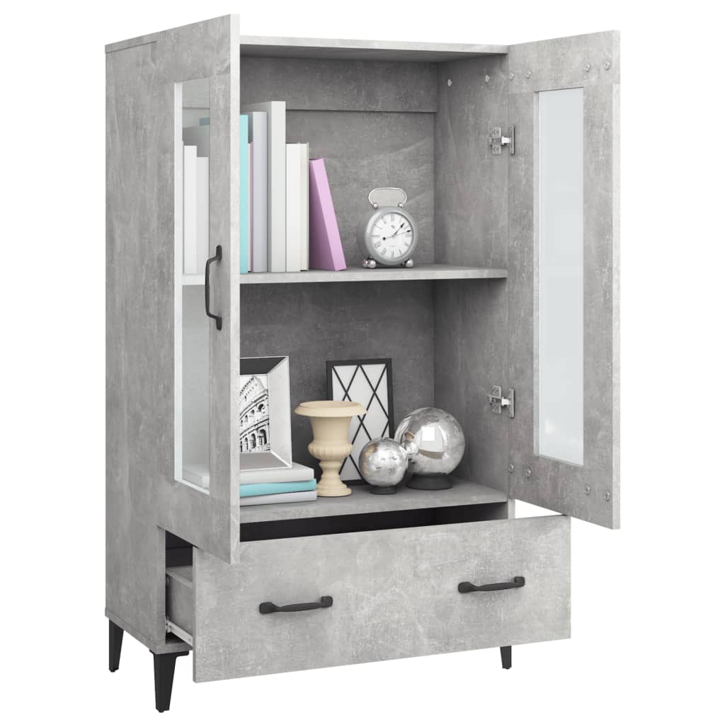 vidaXL Highboard Concrete Grey 70x31x115 cm Engineered Wood