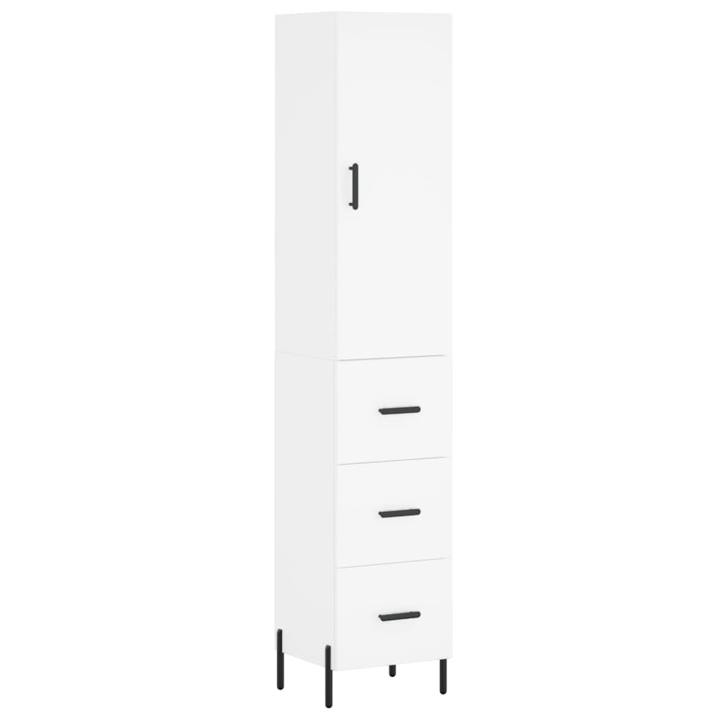 vidaXL Highboard White 34.5x34x180 cm Engineered Wood