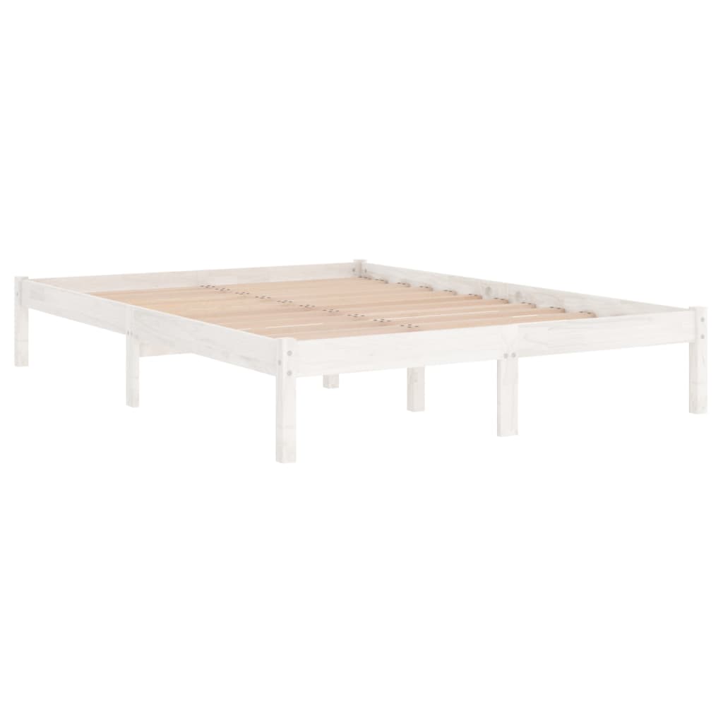 vidaXL Bed Frame White Solid Wood Pine 120x200 cm