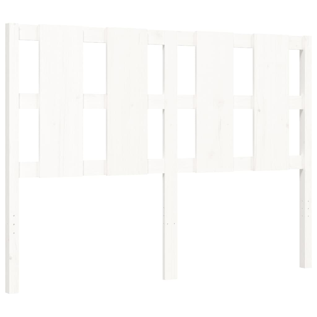 vidaXL Bed Frame without Mattress White Small Double Solid Wood Pine