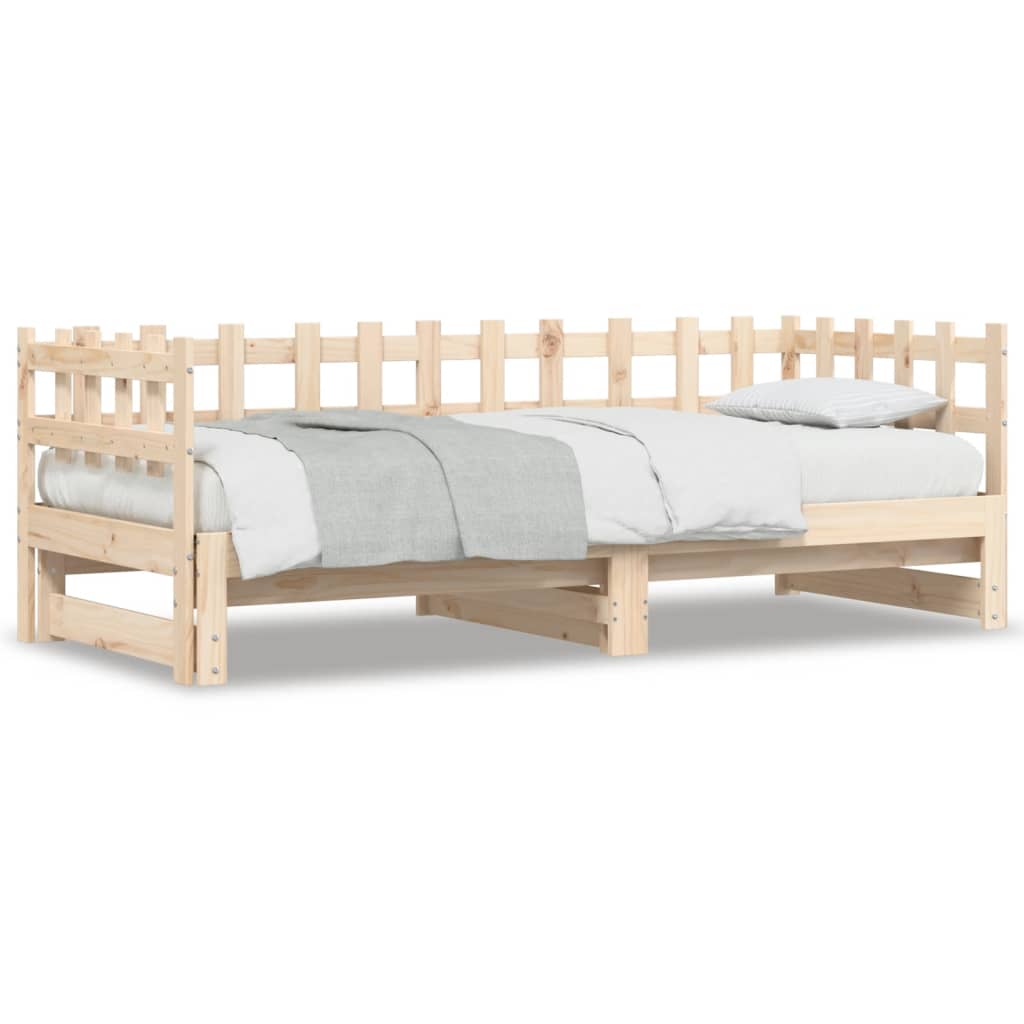 vidaXL Pull-out Day Bed without Mattress 2x(90x190) cm Solid Wood