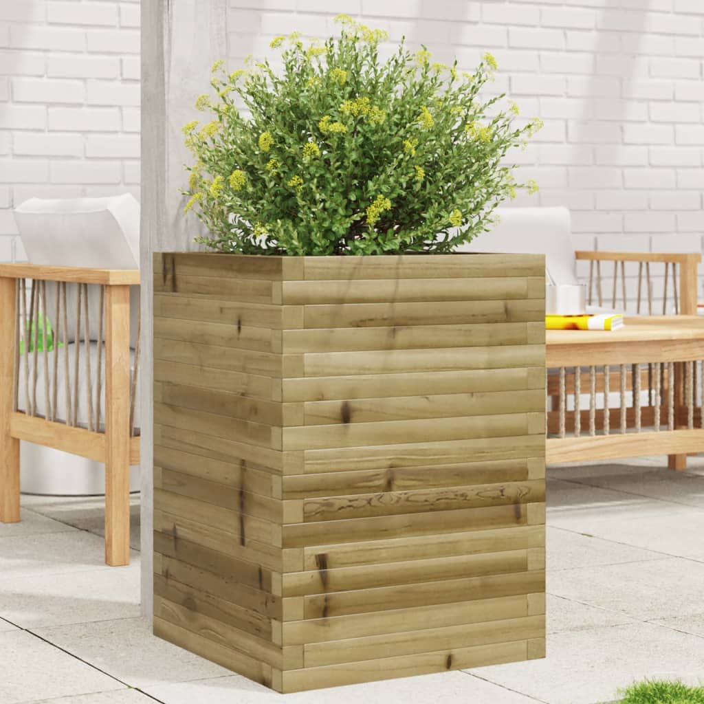 vidaXL Garden Planter 50x50x68.5 cm Impregnated Wood Pine