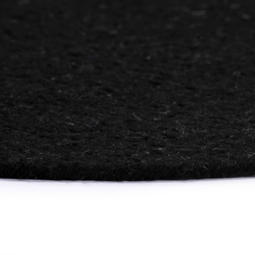 vidaXL Placemats 6 pcs Plain Black 38 cm Round Cotton