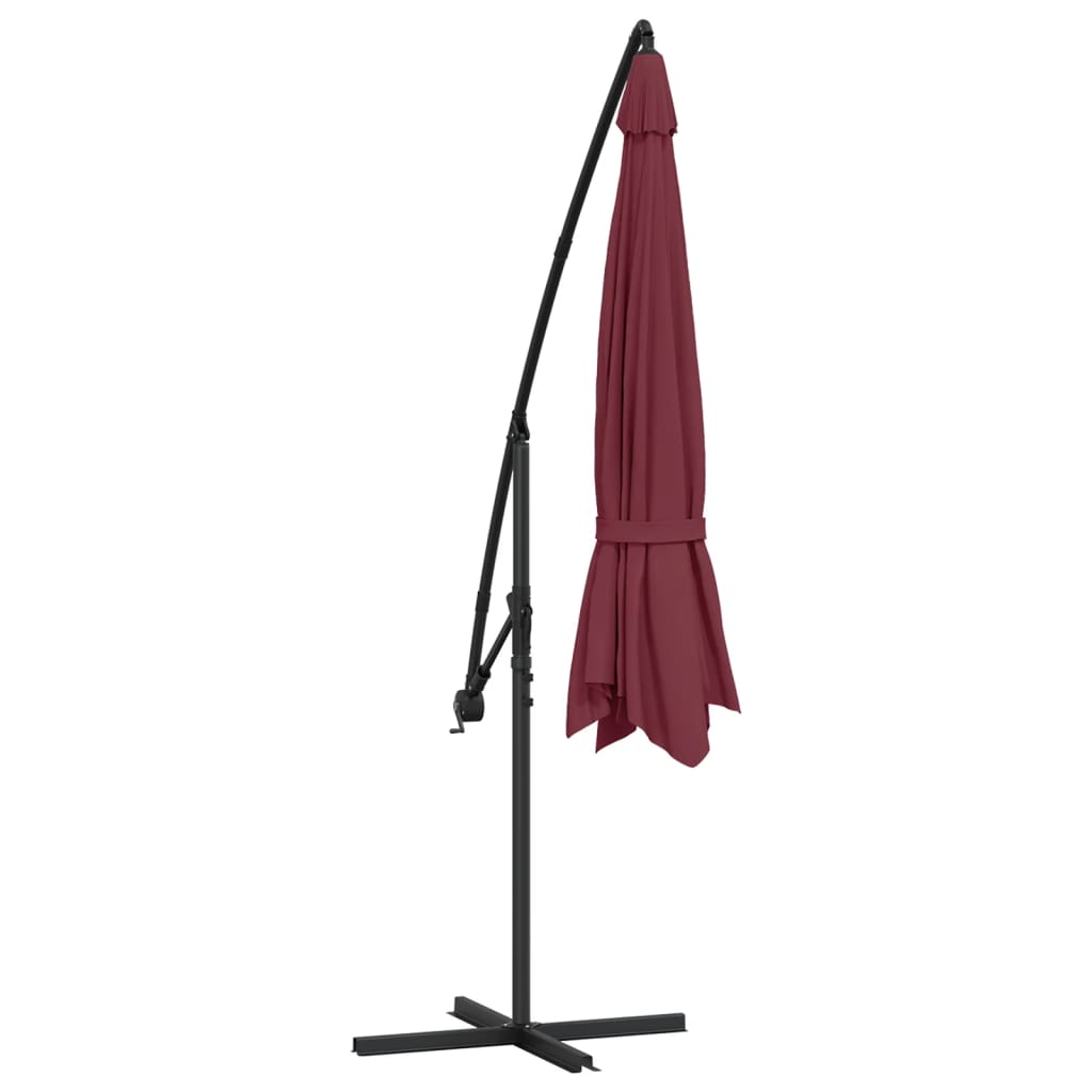 vidaXL Cantilever Garden Parasol with Aluminium Pole 350 cm Bordeaux Red