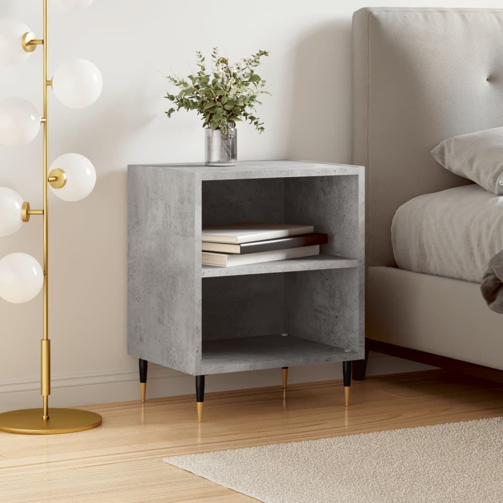 vidaXL Bedside Cabinet Concrete Grey 40x30x50 cm Engineered Wood