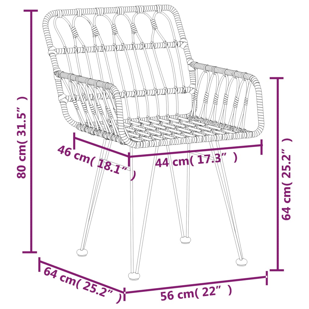 vidaXL 9 Piece Garden Dining Set Poly Rattan