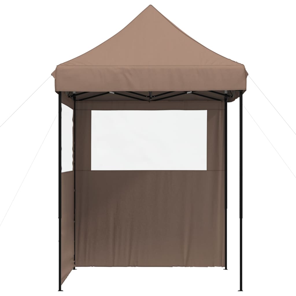 vidaXL Foldable Party Tent Pop-Up with 2 Sidewalls Brown