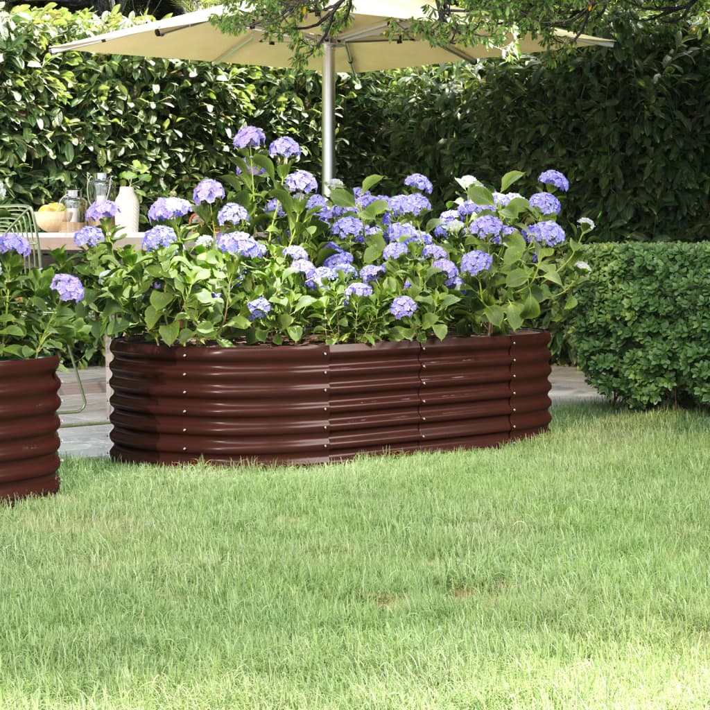 vidaXL Garden Raised Bed Powder-coated Steel 152x80x36 cm Brown