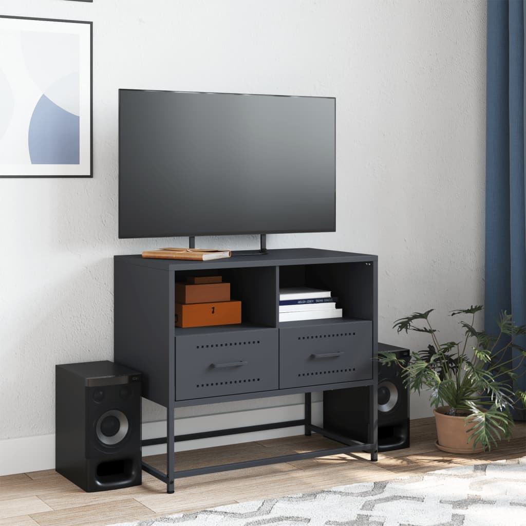 vidaXL TV Cabinet Anthracite 68x39x60.5 cm Steel