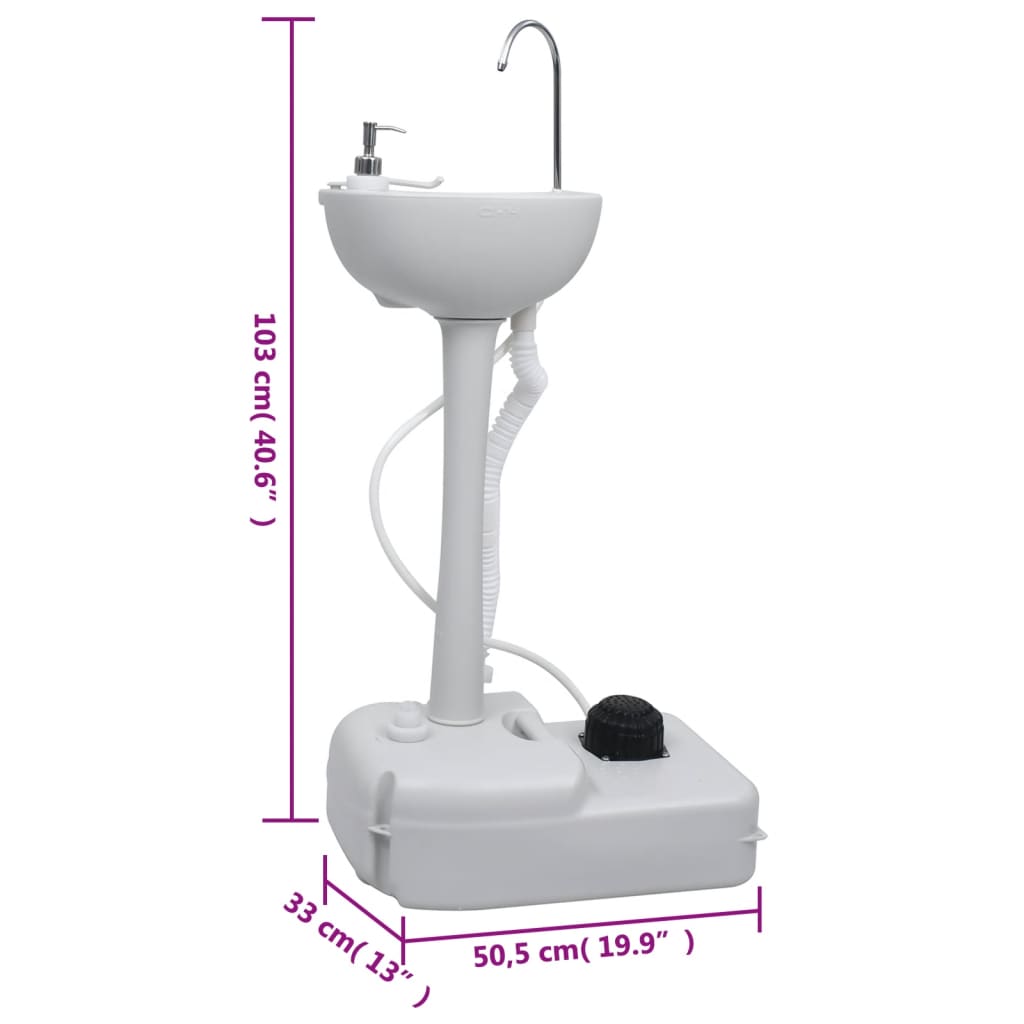 vidaXL Portable Camping Toilet and Handwash Stand Set with Water Tank