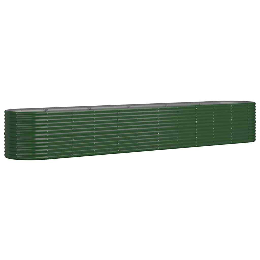 vidaXL Garden Raised Bed Powder-coated Steel 440x80x68 cm Green