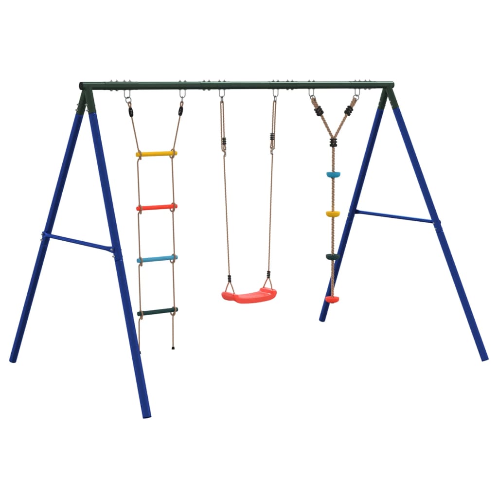 vidaXL Outdoor Swing Set with Swing. Ladder. Disc Swing