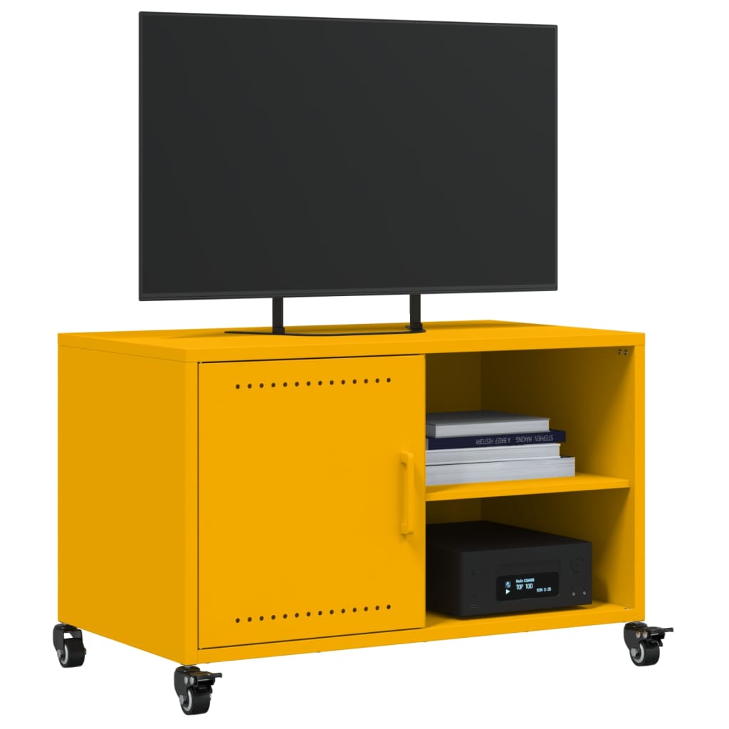 vidaXL TV Cabinet Mustard Yellow 68x39x43.5 cm Steel