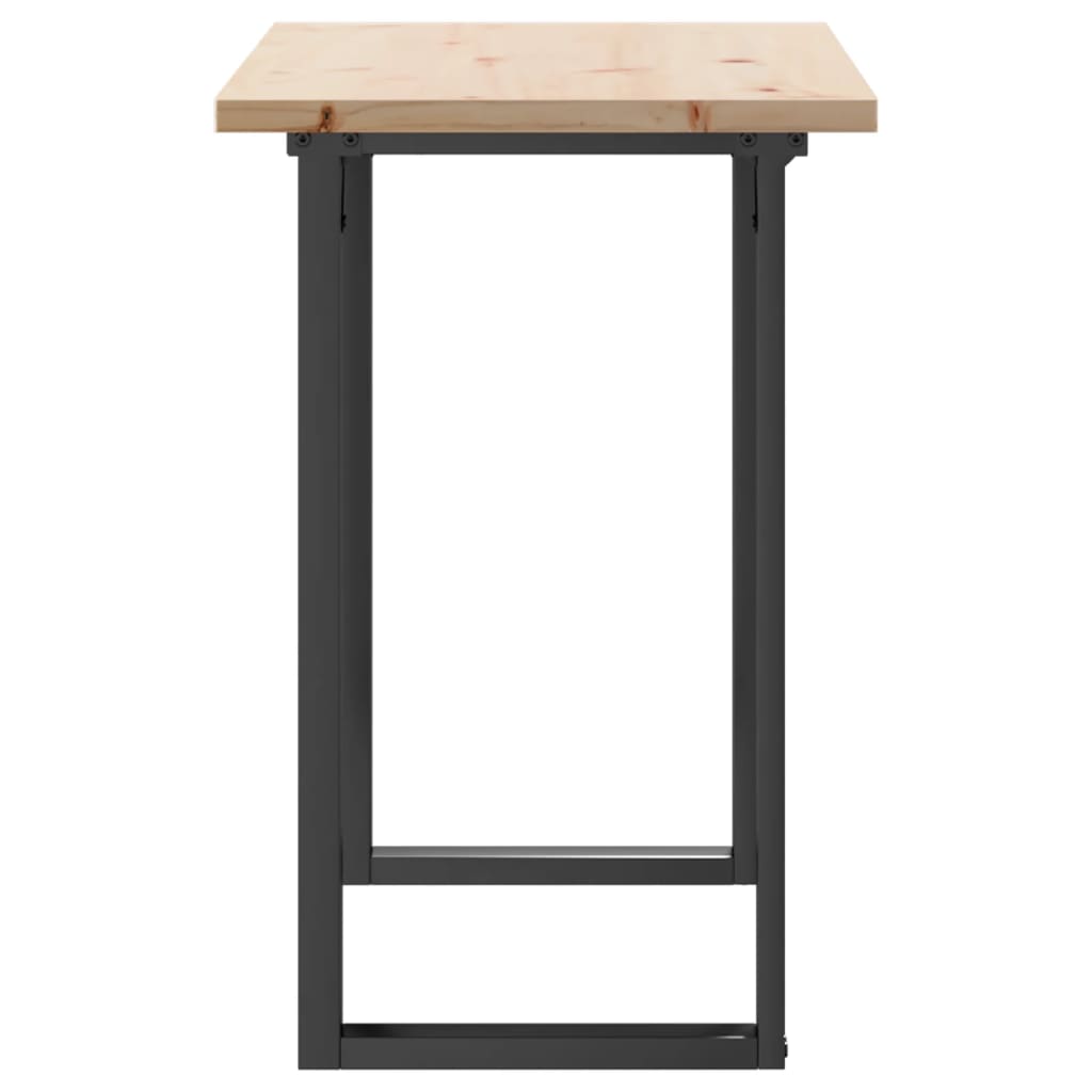 vidaXL Dining Table O-Frame 100x50x75.5 cm Solid Wood Pine and Cast Iron